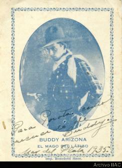 Folleto publicitario &quot;Buddy Arizona: el mago del látigo&quot;