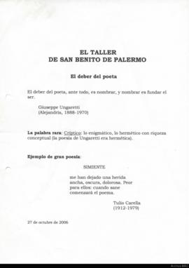 El taller de San Benito de Palermo