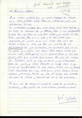 Carta de José María Conteca a Miguel Ángel Lens