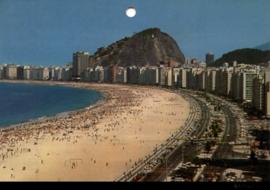 Tarjeta postal de Horacio a Miguel Ángel Lens con &quot;vista parcial da internacional praia de Copacabana&quot;