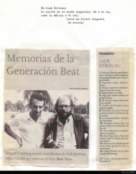 Artículo periodístico &quot;Memorias de la Generación Beat&quot;