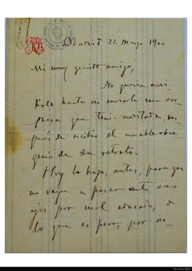 Carta de Rubén Darío a Eduardo Schiaffino