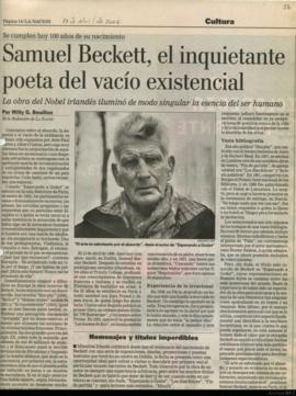 Artículo periodístico &quot;Samuel Beckett, el inquietante poeta del vacío existencial&quot;