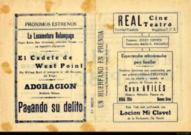 Programa de espectáculos de la &quot;Real Sociedad Española: Cine y Teatro&quot;