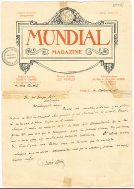 Carta de Rubén Darío a José Enrique Rodó