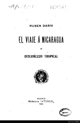 Libro &quot;El viaje a Nicaragua e Intermezzo Tropical&quot;