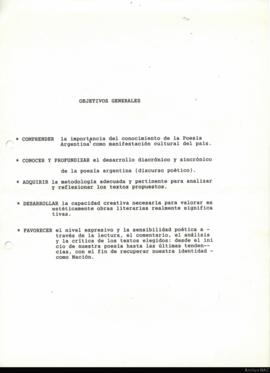 Objetivos generales [Poesía Argentina]