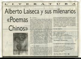 Artículos periodísticos &quot;Alberto Laiseca y sus milenarios &quot;Poemas chinos&quot;&quot;